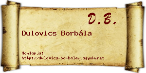 Dulovics Borbála névjegykártya