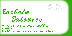 borbala dulovics business card